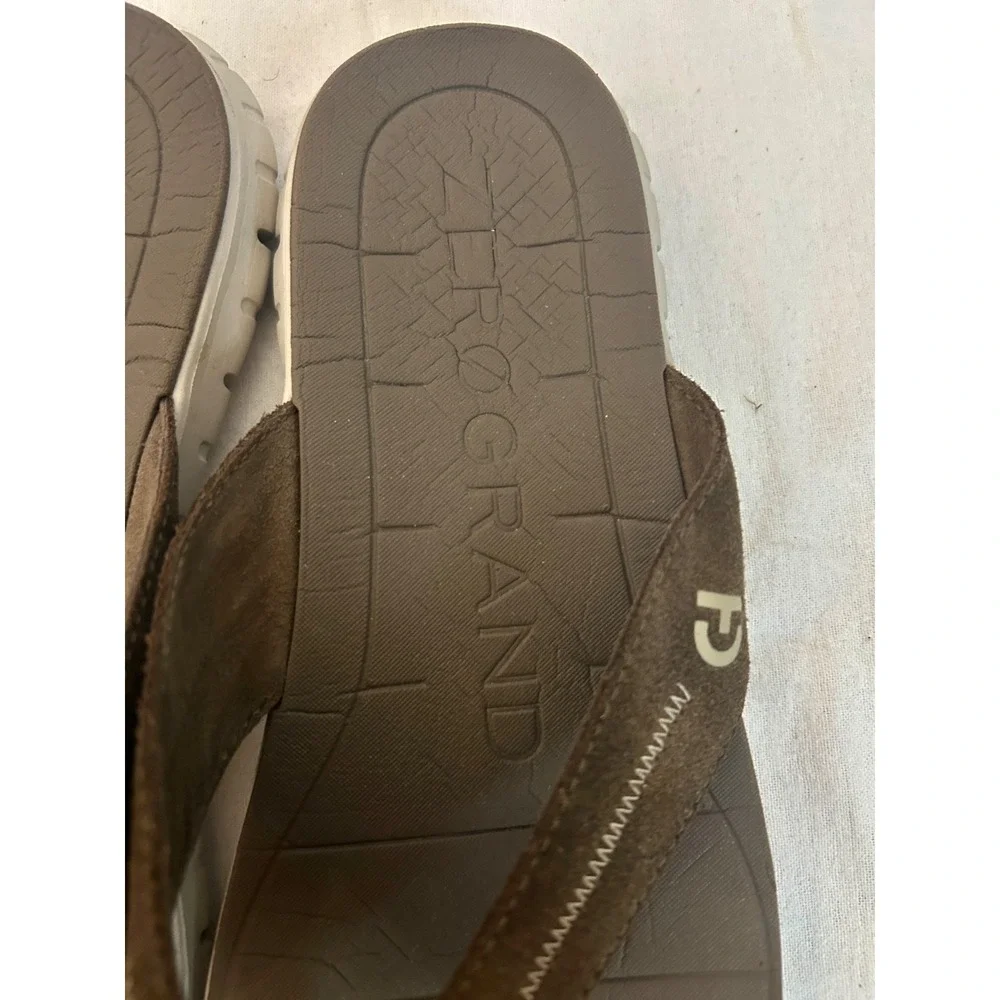 Cole‎ Haan ZERØGRAND Stitchlite Men's 10M Brown Flip-Flop Thong Sandals